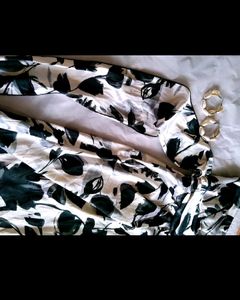 Beautiful Black And White Flower Print Dress