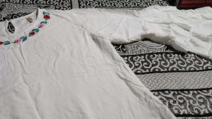 Floral Embroidered White Top