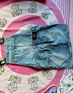 Blue Denim Dungri Shorts Dress