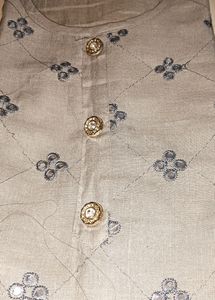 Grey kurti With Mirror Work
