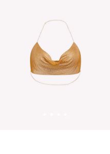 Short Sequin Backless Crop Top