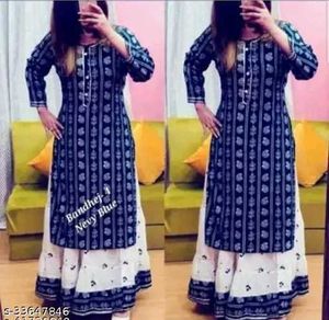 Kurti HIG DEMDNABLE PRITNED TRENDABLE With Skirt