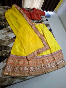 Bespoke Bridal Raw Silk Lehenga Bust 40 inch