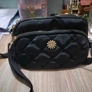 Black Quilted Crossbody Bag