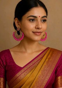 Regal Radiance:  Magenta Jhumka Earring