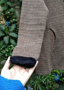 Brown Fur Collar Sweater