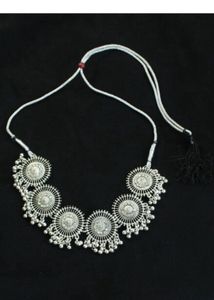 only Oxidized Silver Necklace no earings avilable