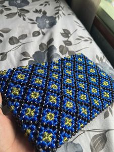 Beaded Blue Black Clutch Pouches Handbags