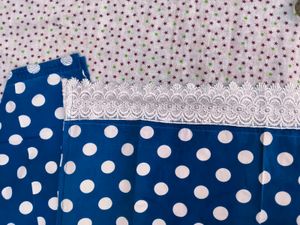 Blue Polka Dot Kurta Set