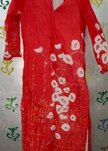 Red Floral Print Kurti