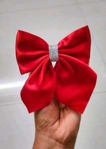 Handmade Red Bow-Hair Accessory