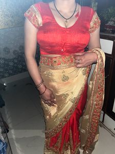 crepe saree with blouse