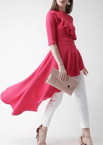 Pink Asymmetric Tunic Top