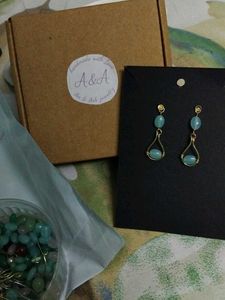 Aqua Stone Drop Earrings