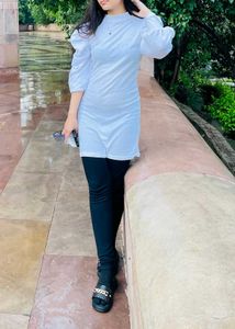 White Puff Sleeves Top