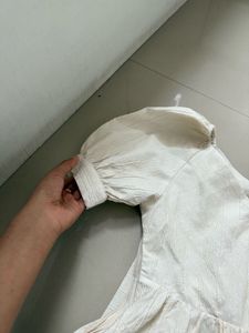 Cream Puff Sleeve Mini Dress