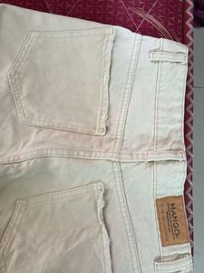 high rise wide leg beige jeans MANGO women