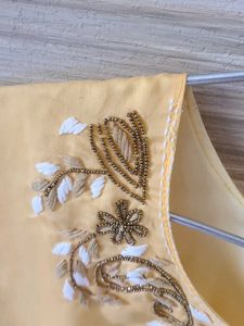 Yellow Handwork Kurti Size 46