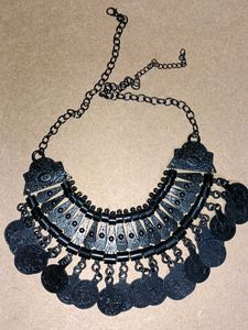 oxidised tribal coin Necklace