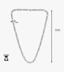 Silver-Tone Stainless Steel Figaro Chain Necklace