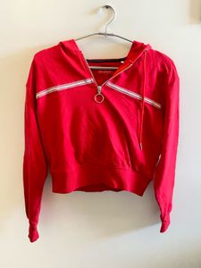 Crop Red Studiofit Hoodie