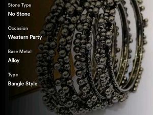 Silver Beaded Bangles
