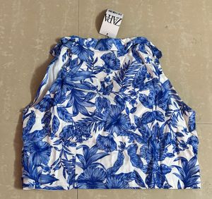 Floral Collared Crop Top