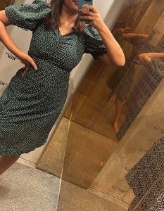 Polka Dot Side Slit Dress