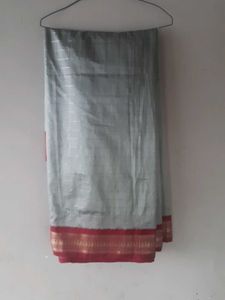 Elegant pattu saree without blouse