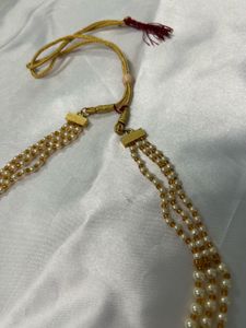 Pearl &amp; Black Bead Necklace Set