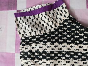 White Black With Purple Embroidery Anarkali