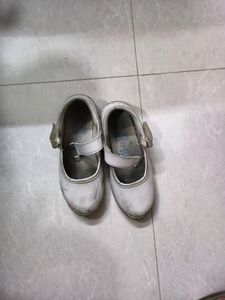 Girls White Coloured School Shoes