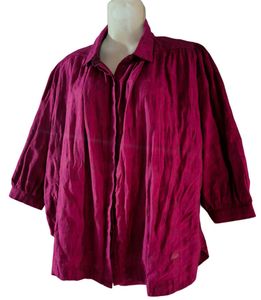 Magenta Linen Top