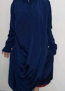 saree type top Blue Dress