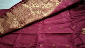 **Price Drop**Maroon Silk Border Saree