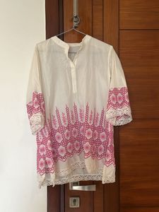 Embroidered White Kurta