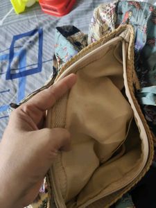 Floral Print Straw Tote Bag