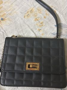 Black &amp; Gold Sling Bag | Classy &amp; Compact |