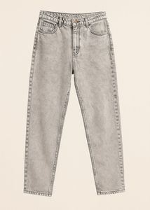 Grey Mom Fit Jeans High Rise