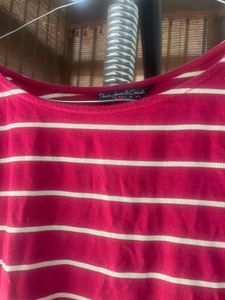 Striped Long Sleeve cotton crop top in size M