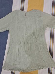 Embroidered Green short Kurta