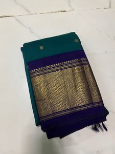 Kanjeevaram Silk Saree Sea Green And Blue