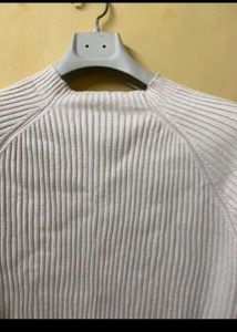 Cream Ribbed Sweatshirt