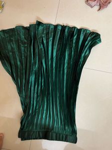 Emerald Green Ruched Mettalic Mini Skirt