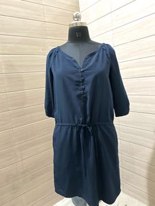 MANGO Navy Blue Casual Dress