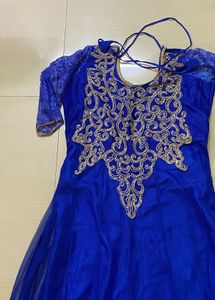 Royal Blue Embroidered Anarkali
