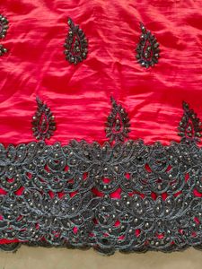 Red Embroidered Saree