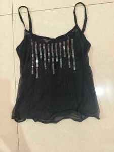 black sexy shining top for women