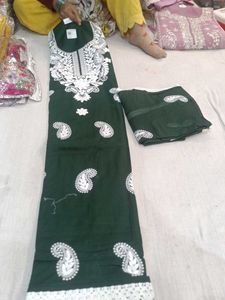 Elegant Green & White Salwar Suit