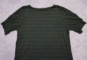 Striped Olive Green T-Shirt